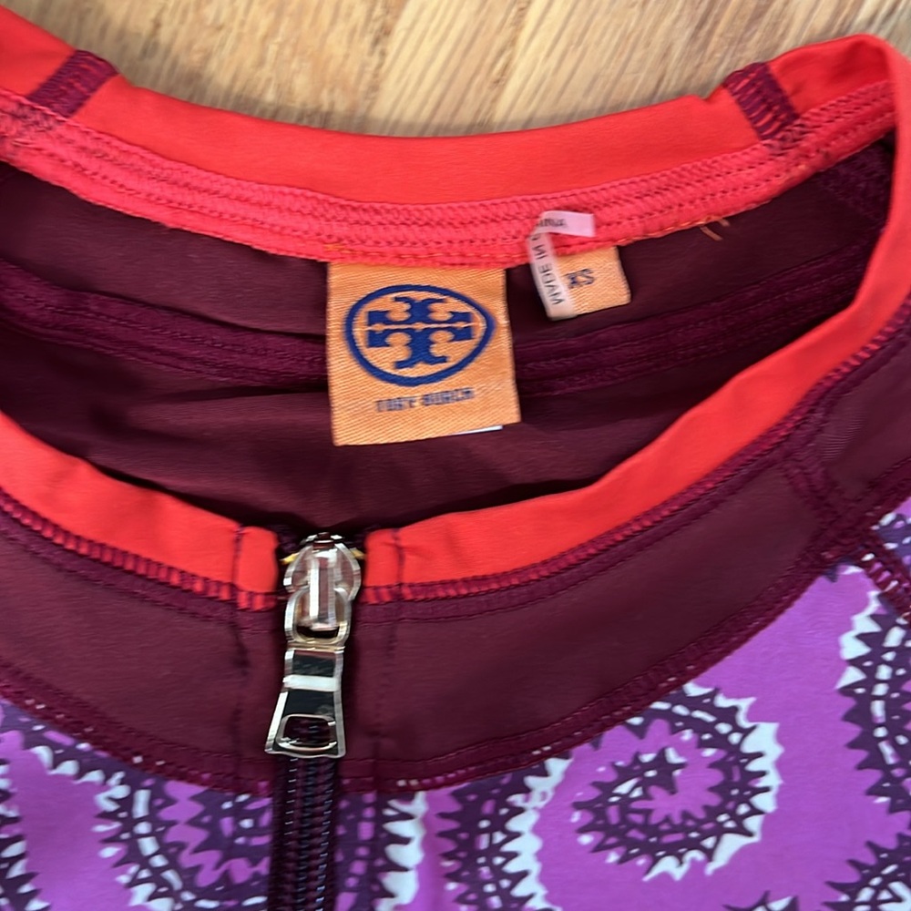 Tory Burch rash guard Paisley/striped size extra small swim - Picture 2 of 6